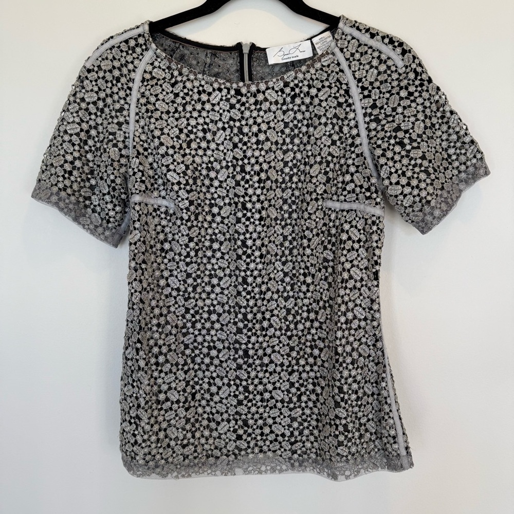 Byron Lars silver metallic top size 4